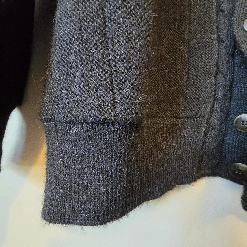 Vintage‎ 90s Y2K Alpaca Cardigan Sweater Mens XXL Gray Dad Grandpa Made In Italy